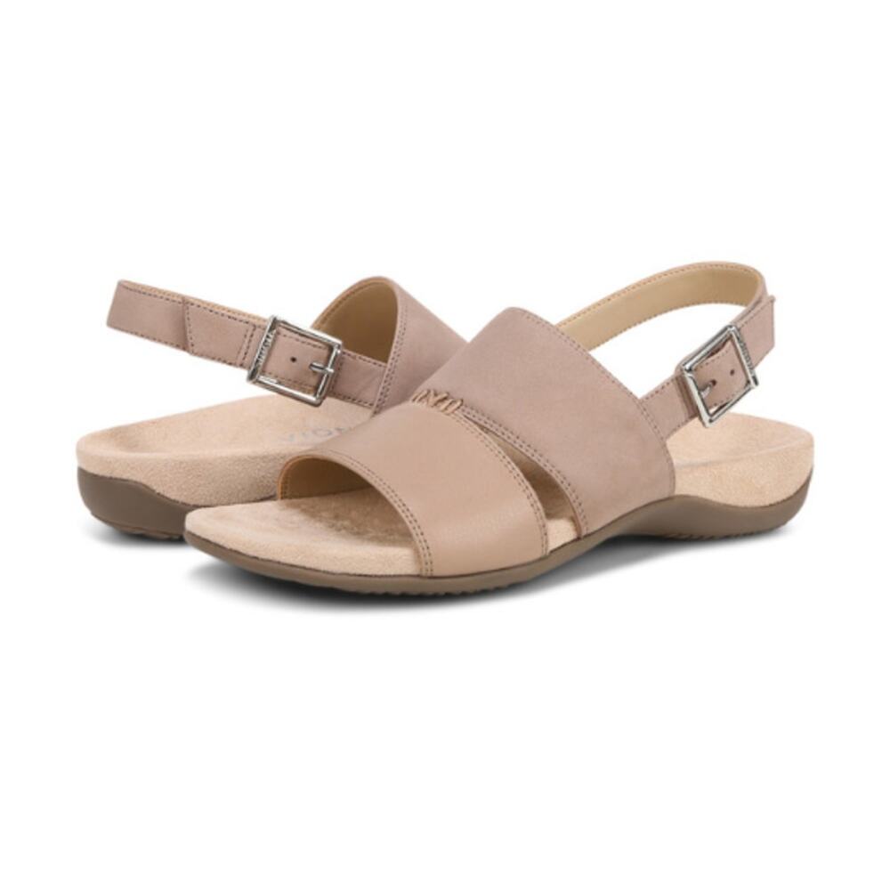 Vionic Womens Morro Slingback Sandals US 8.5 EU 39 Taupe Leather NIB - Picture 2 of 12